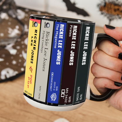 Rickie Lee Jones Albums Cassette Collection Retro Accent Mug