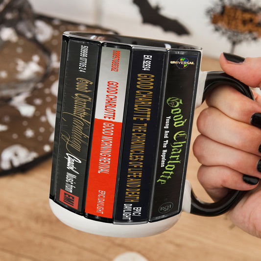Good Charlotte Albums Cassette Collection Retro Accent Edge-to-Edge Printed Mug