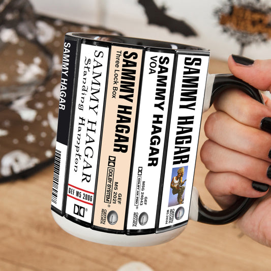 Sammy Hagar Albums Cassette Collection Retro Accent Edge-to-Edge Printed Mug