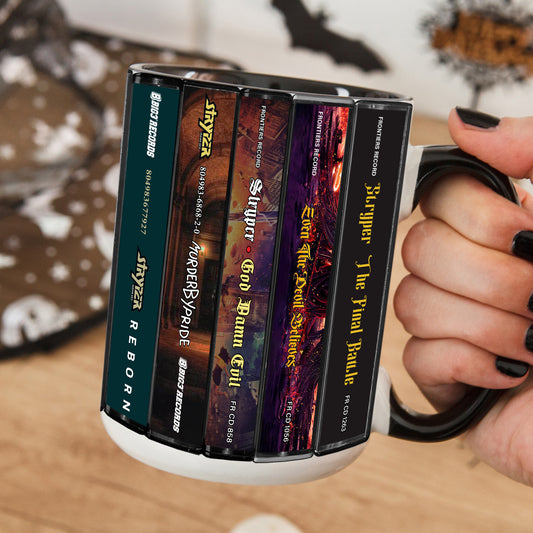 Stryper Albums Cassette Collection Retro Accent Edge-to-Edge Printed Mug
