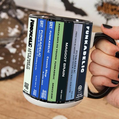 Funkadelic Albums Cassette Collection Retro Accent Mug