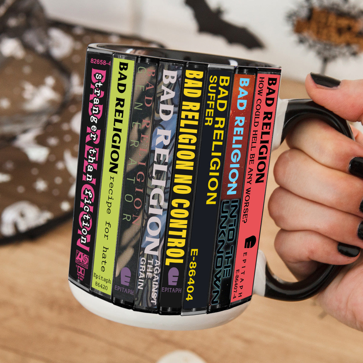 Bad Religion Albums Cassette Collection Retro Accent Edge-to-Edge Printed Mug