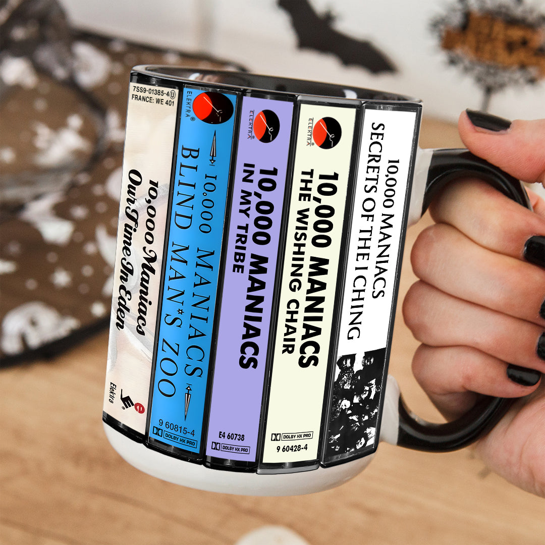 10,000 Maniacs Albums Cassette Collection Retro Accent Mug