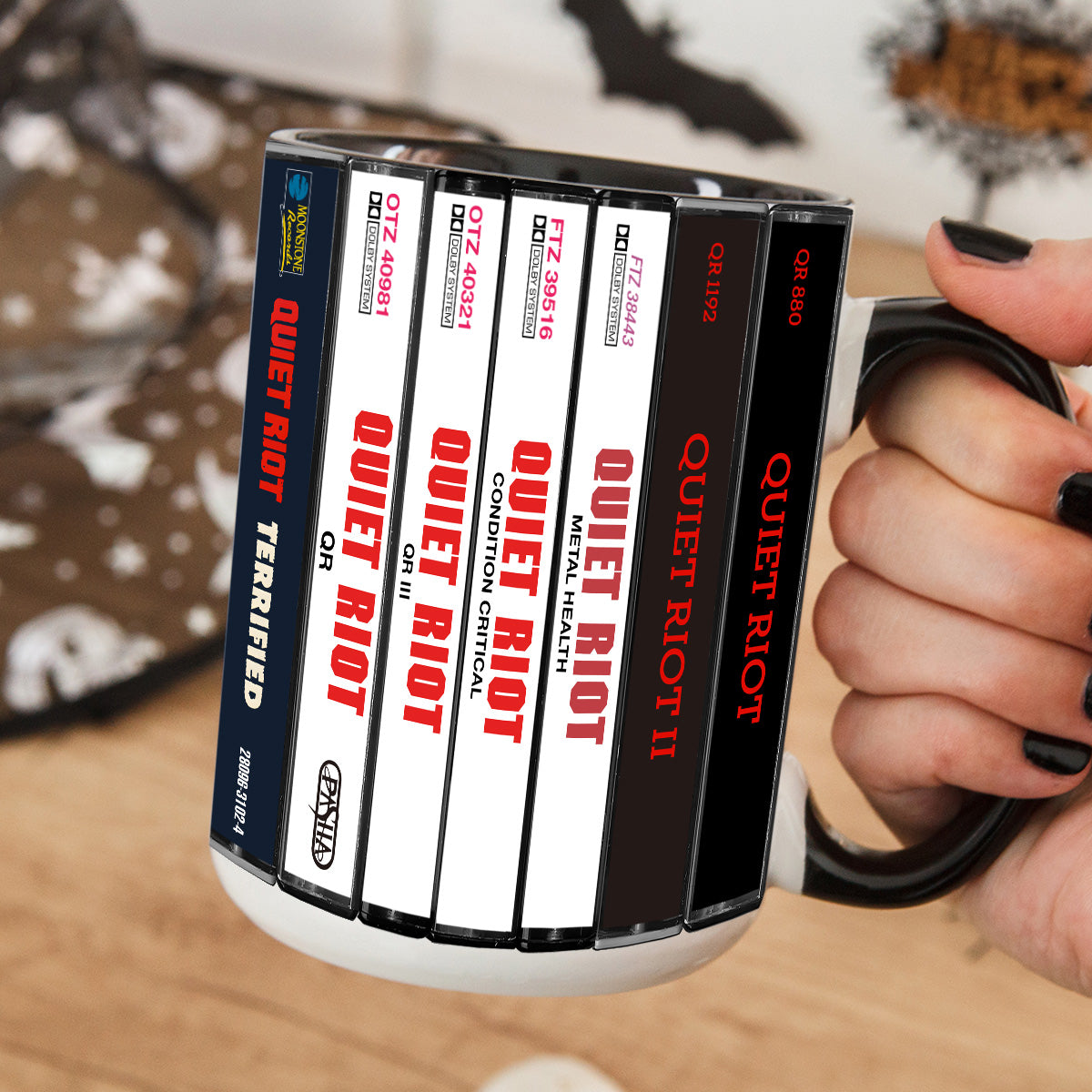 Quiet Riot Albums Cassette Collection Retro Accent Mug