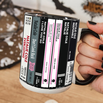 New Natalie Cole Albums Cassette Collection Retro Accent Edge-to-Edge Printed Mug