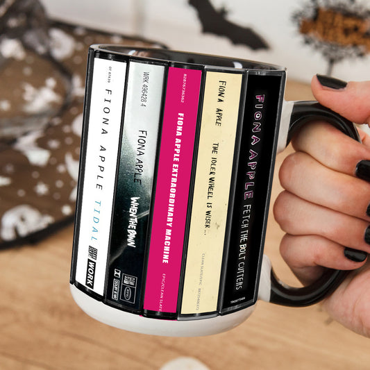 Fiona Apple Albums Cassette Collection Retro Accent Edge-to-Edge Printed Mug