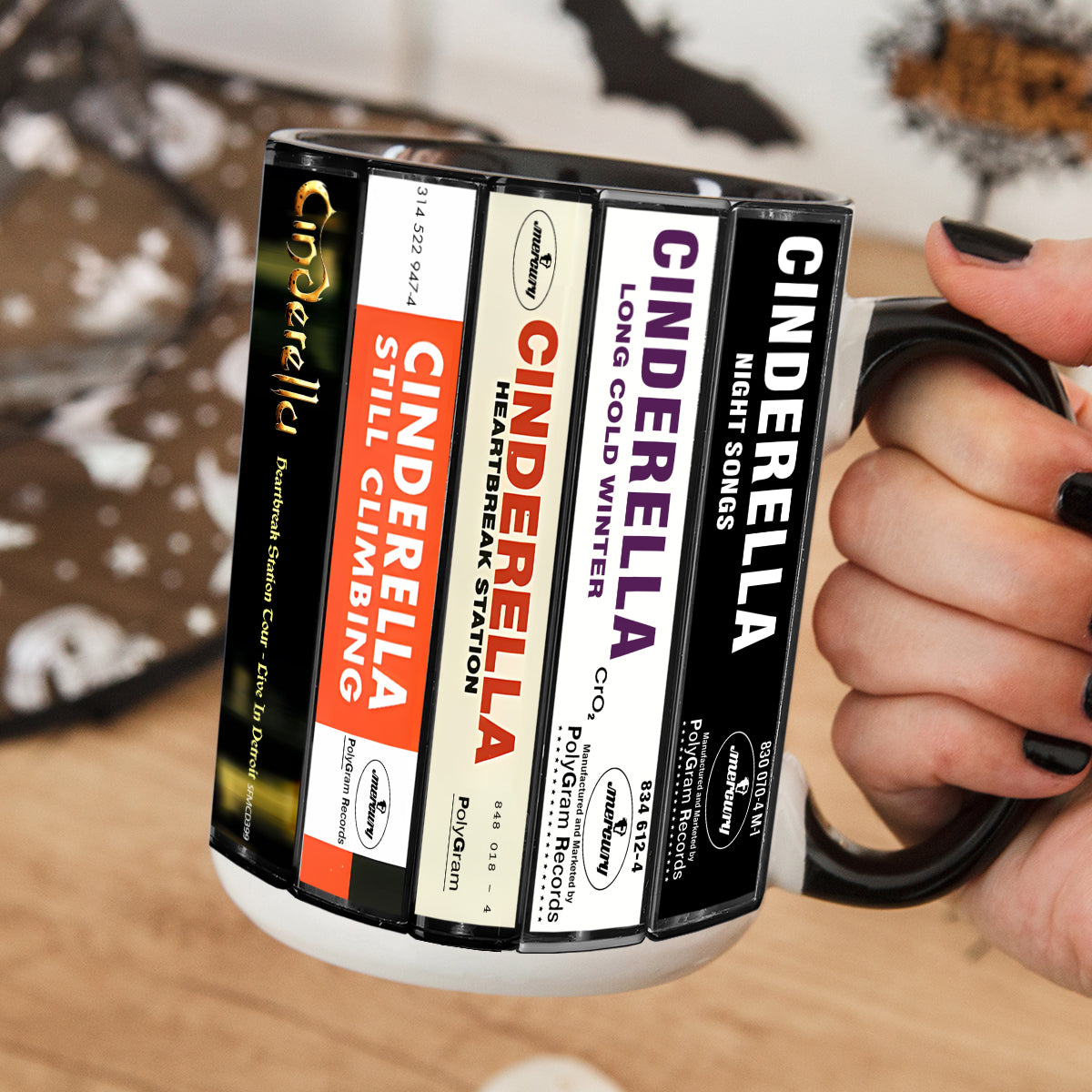Cinderella Albums Cassette Collection Retro Accent Mug