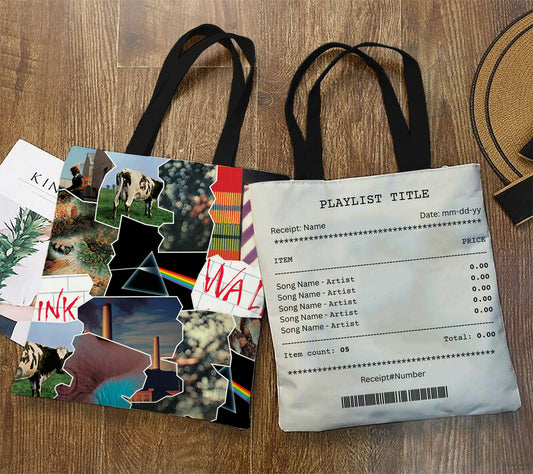 Custom Album Cover Playlist Receipt Tote Bag