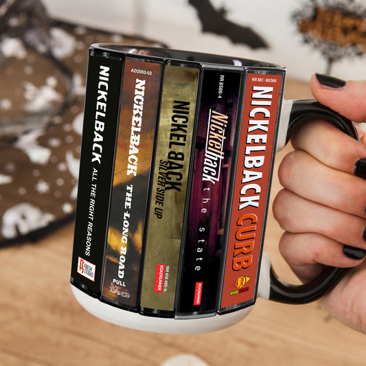 Nickelback Albums Cassette Collection Retro Accent Mug