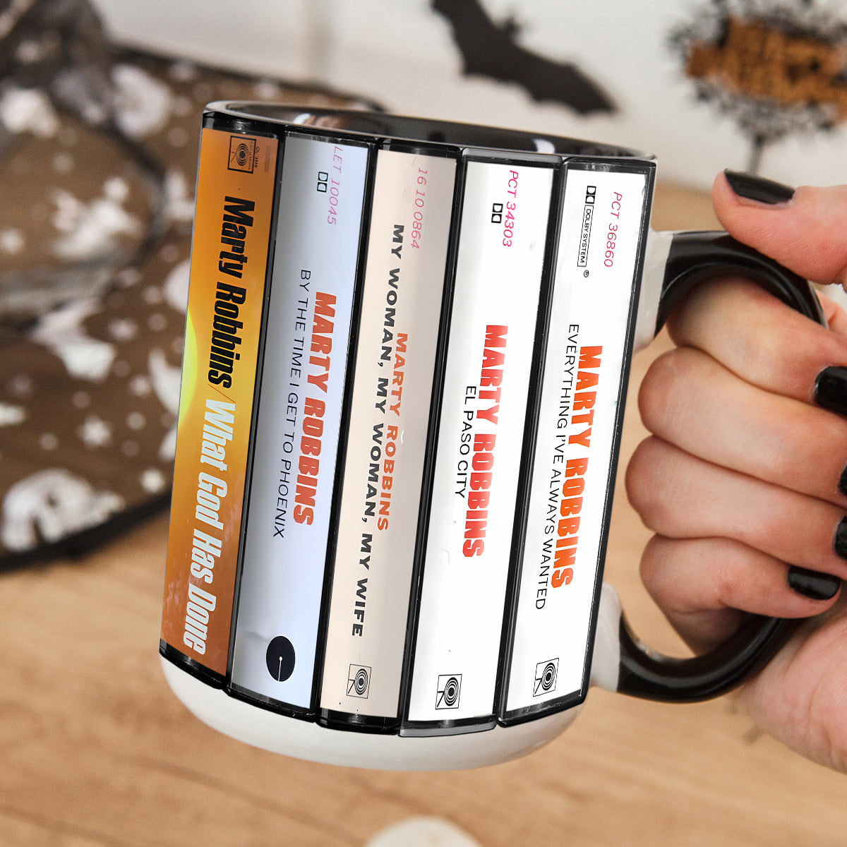 Marty Robbins Albums Cassette Collection Retro Accent Mug