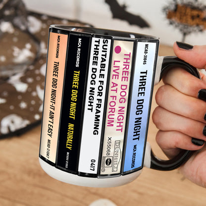 Three Dog Night Albums Cassette Collection Retro Accent Mug