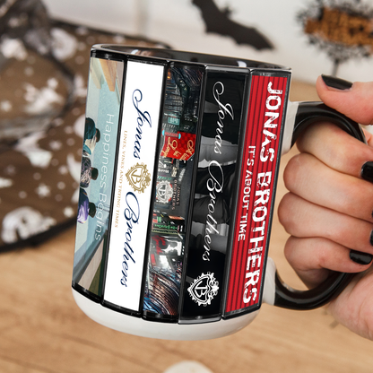 Jonas Brothers Albums Cassette Collection Retro Accent Mug