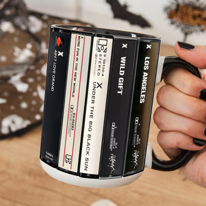 X Albums Cassette Collection Retro Accent Mug