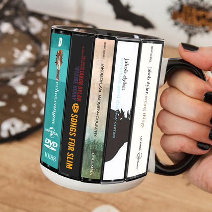 Jacob Dylan Albums Cassette Collection Retro Accent Mug