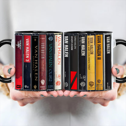 Van Halen Albums Cassette Collection Retro Accent Mug