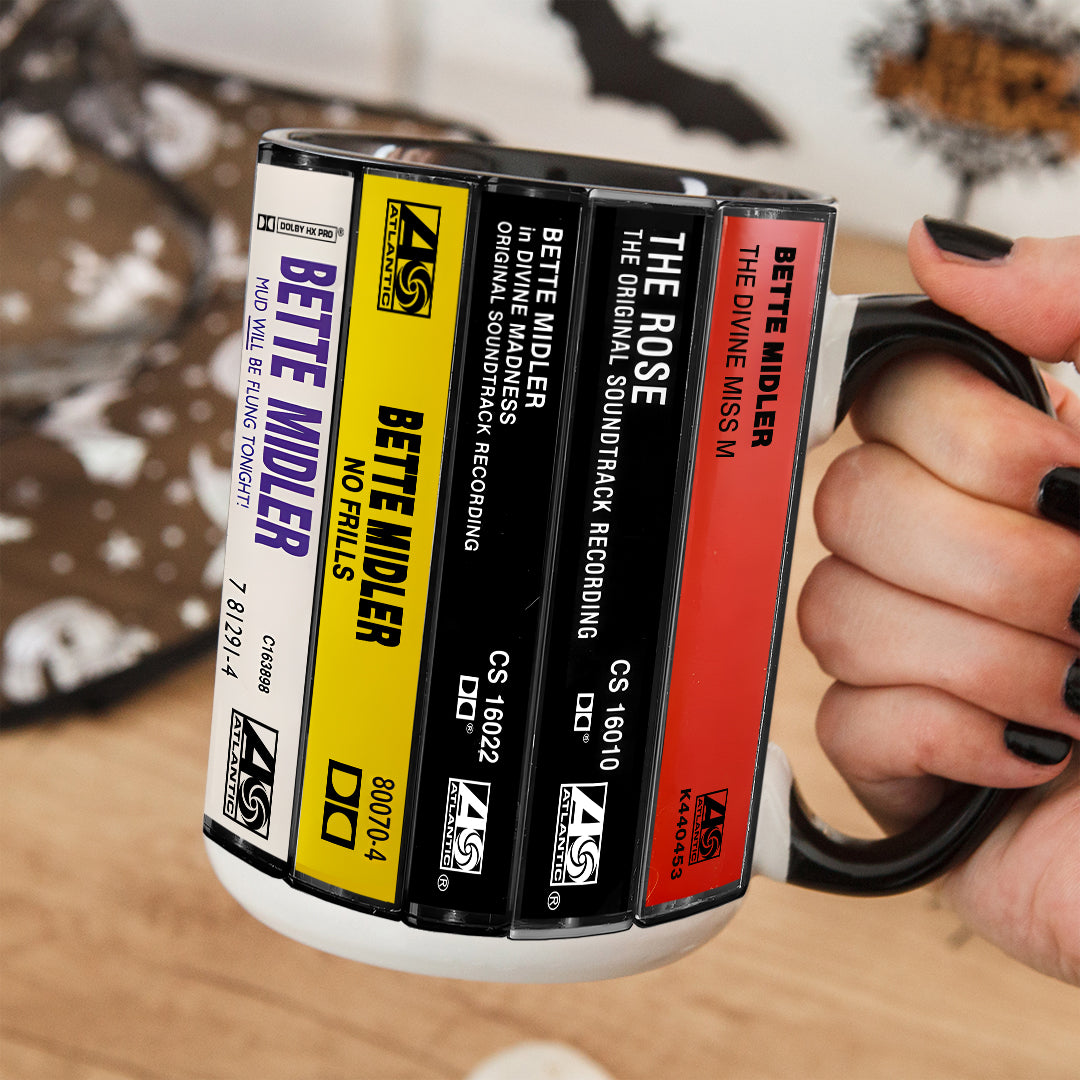 Bette Midler Albums Cassette Collection Retro Accent Mug