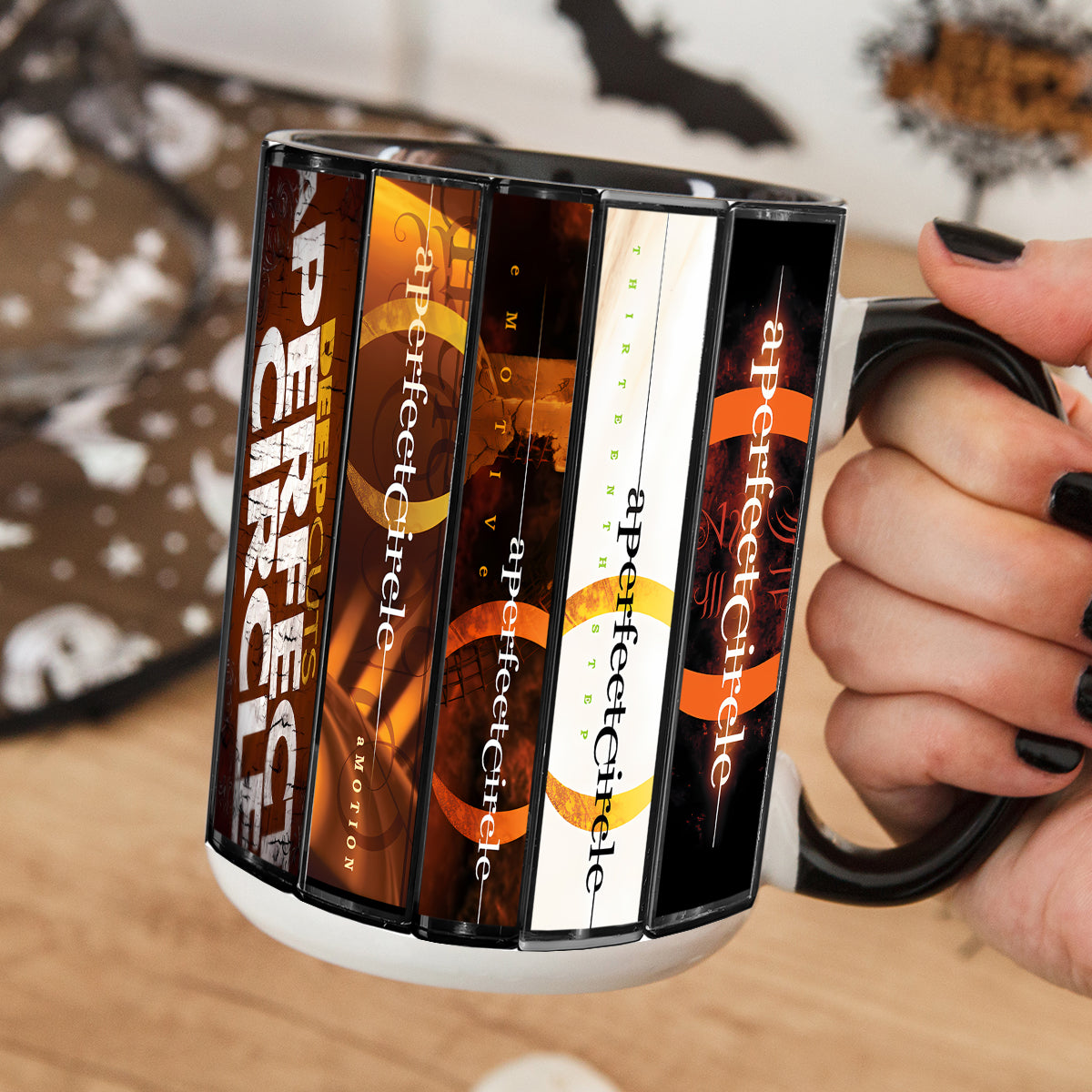 A Perfect Circle Albums Cassette Collection Retro Accent Mug