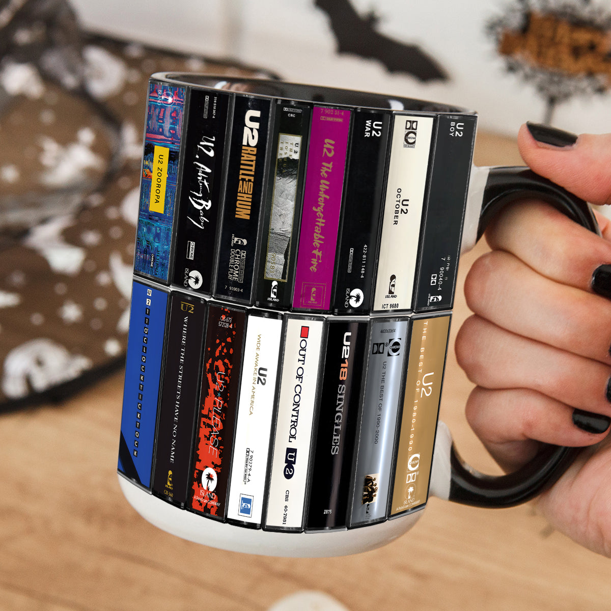 U2 Albums Cassette Retro Collection Accent Mug - Extended Version