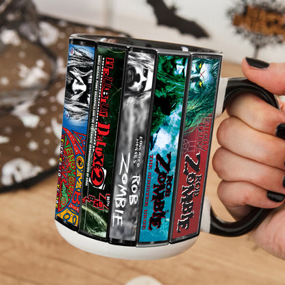 Rob Zombie Albums Cassette Collection Retro Accent Mug