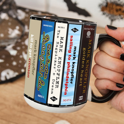 Mark Knopfler Albums Cassette Collection Retro Accent Mug