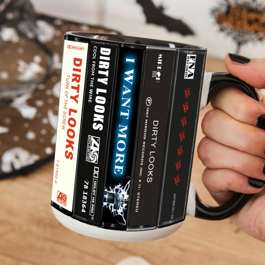 Dirty Looks Albums Cassette Collection Retro Accent Mug