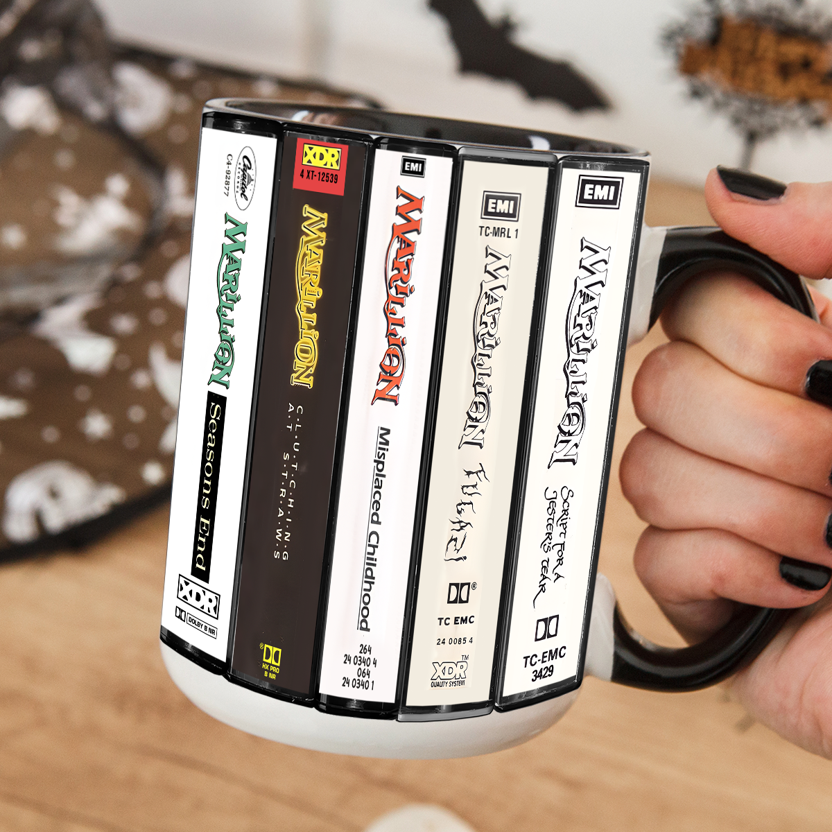 Marillion Albums Cassette Collection Retro Accent Mug