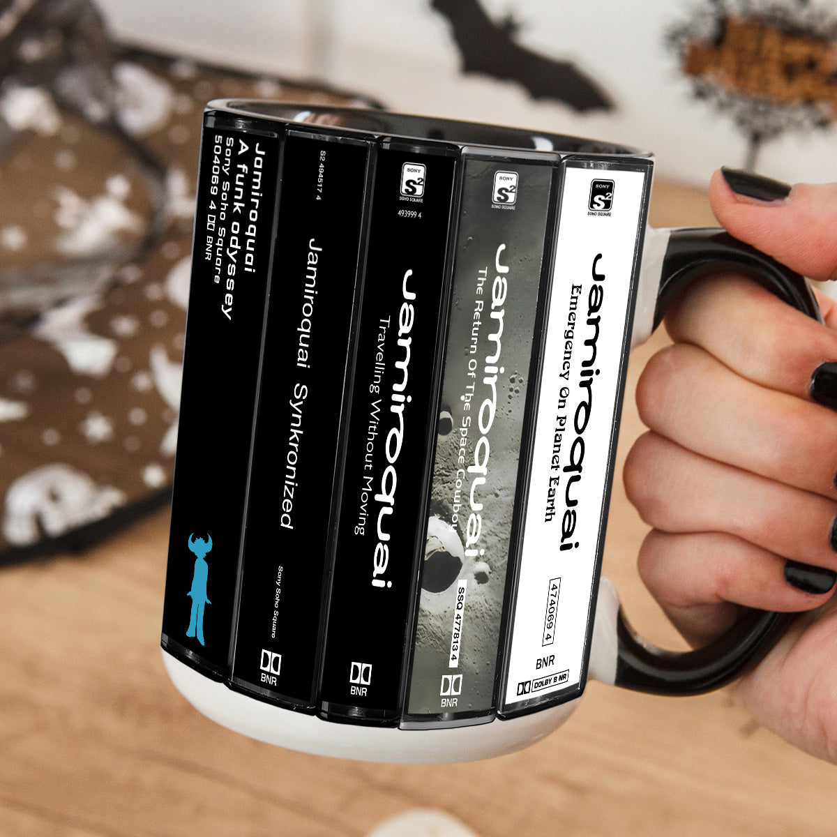 Jamiroquai Albums Cassette Collection Retro Accent Mug