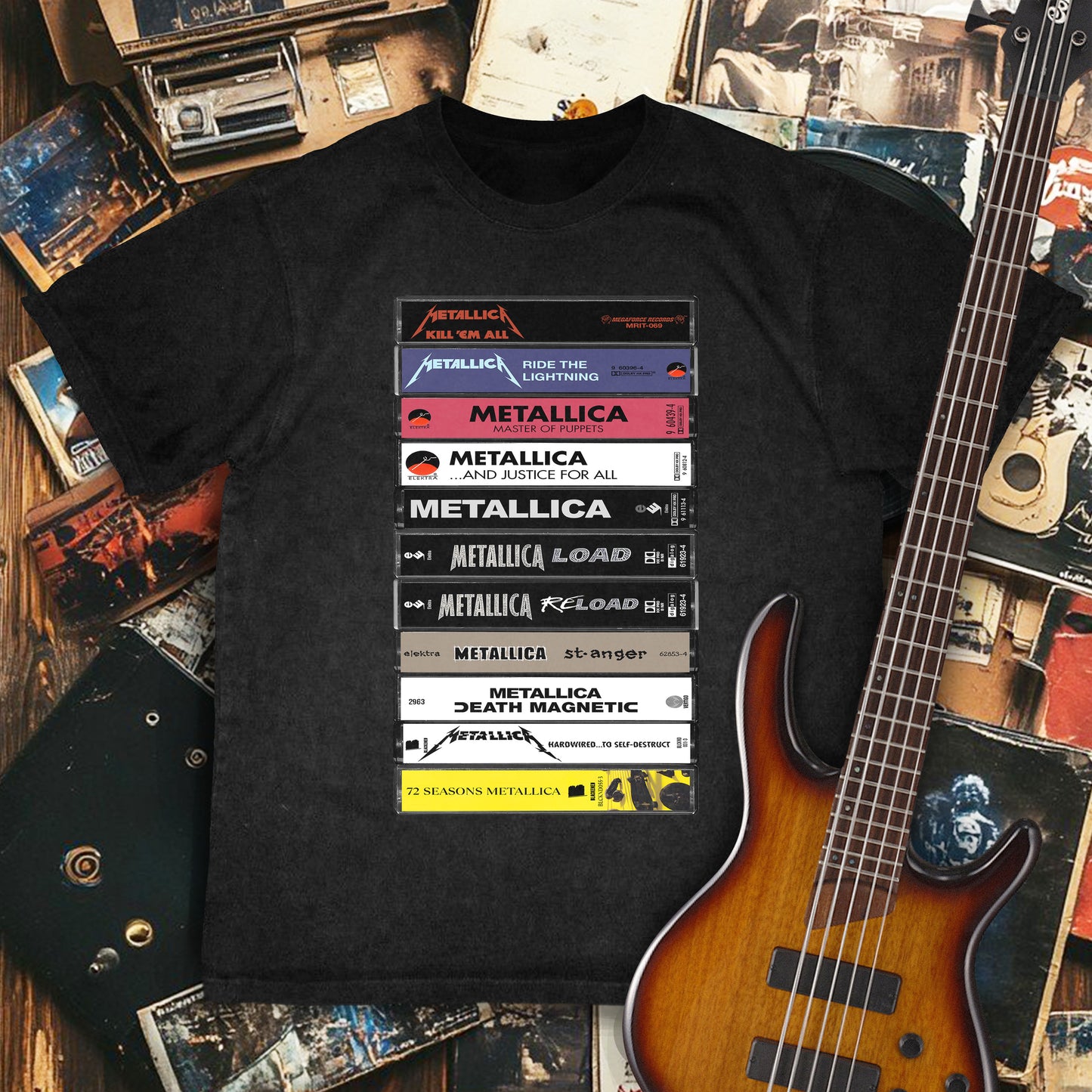 Metallica 11 Albums Cassette Retro Collection Premium Unisex T-Shirt