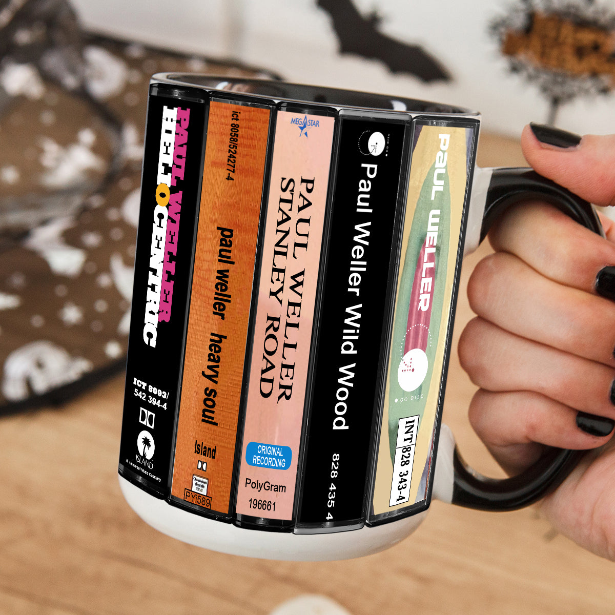 Paul Weller Albums Cassette Collection Retro Accent Mug