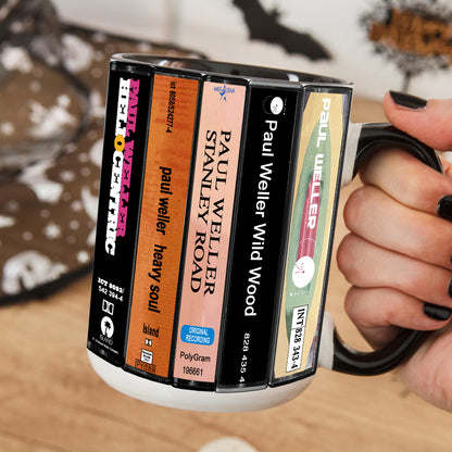 Paul Weller Albums Cassette Collection Retro Accent Mug