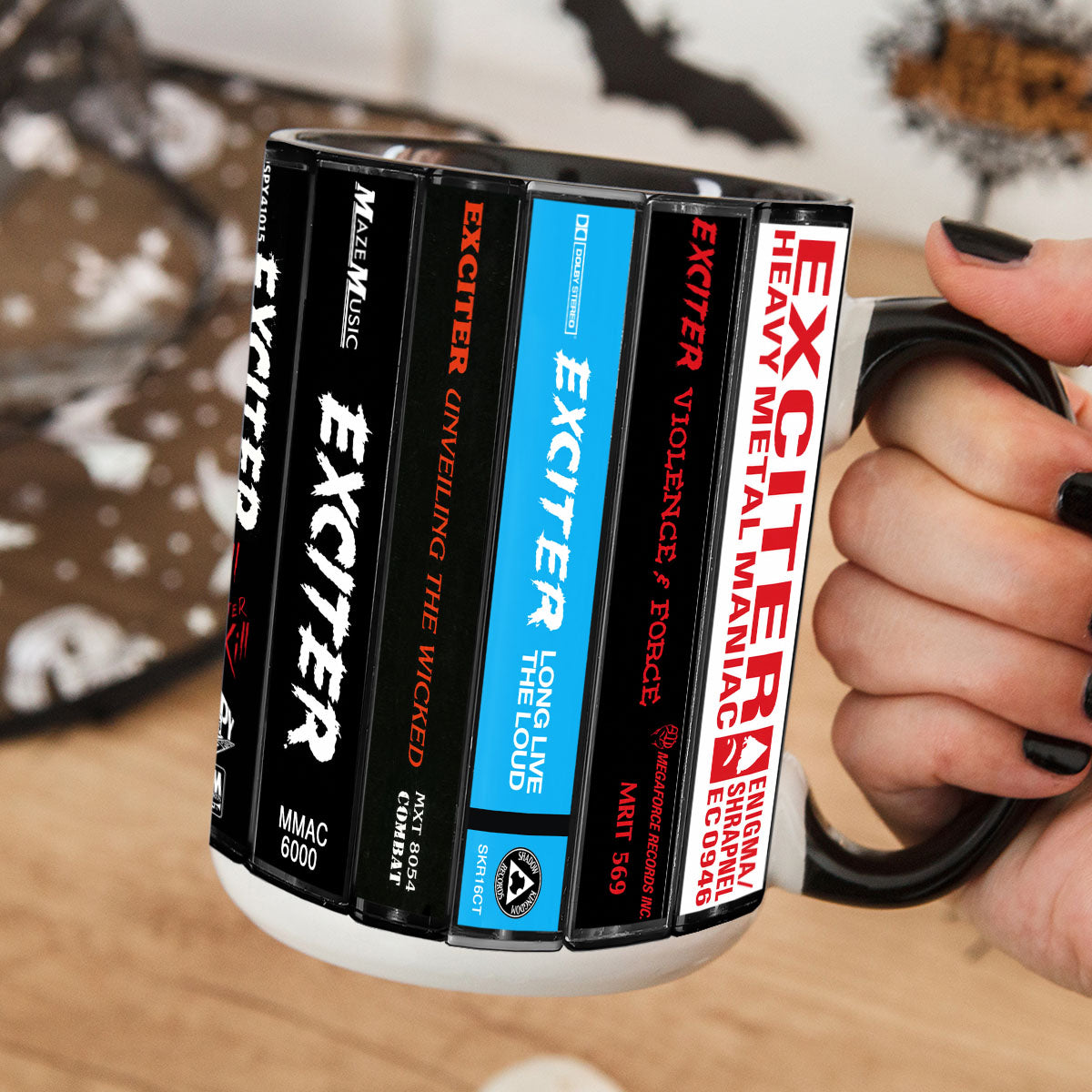 Exciter Albums Cassette Collection Retro Accent Mug