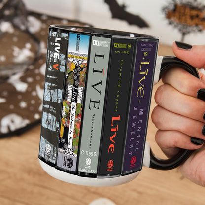 Live Albums Cassette Collection Retro Accent Mug