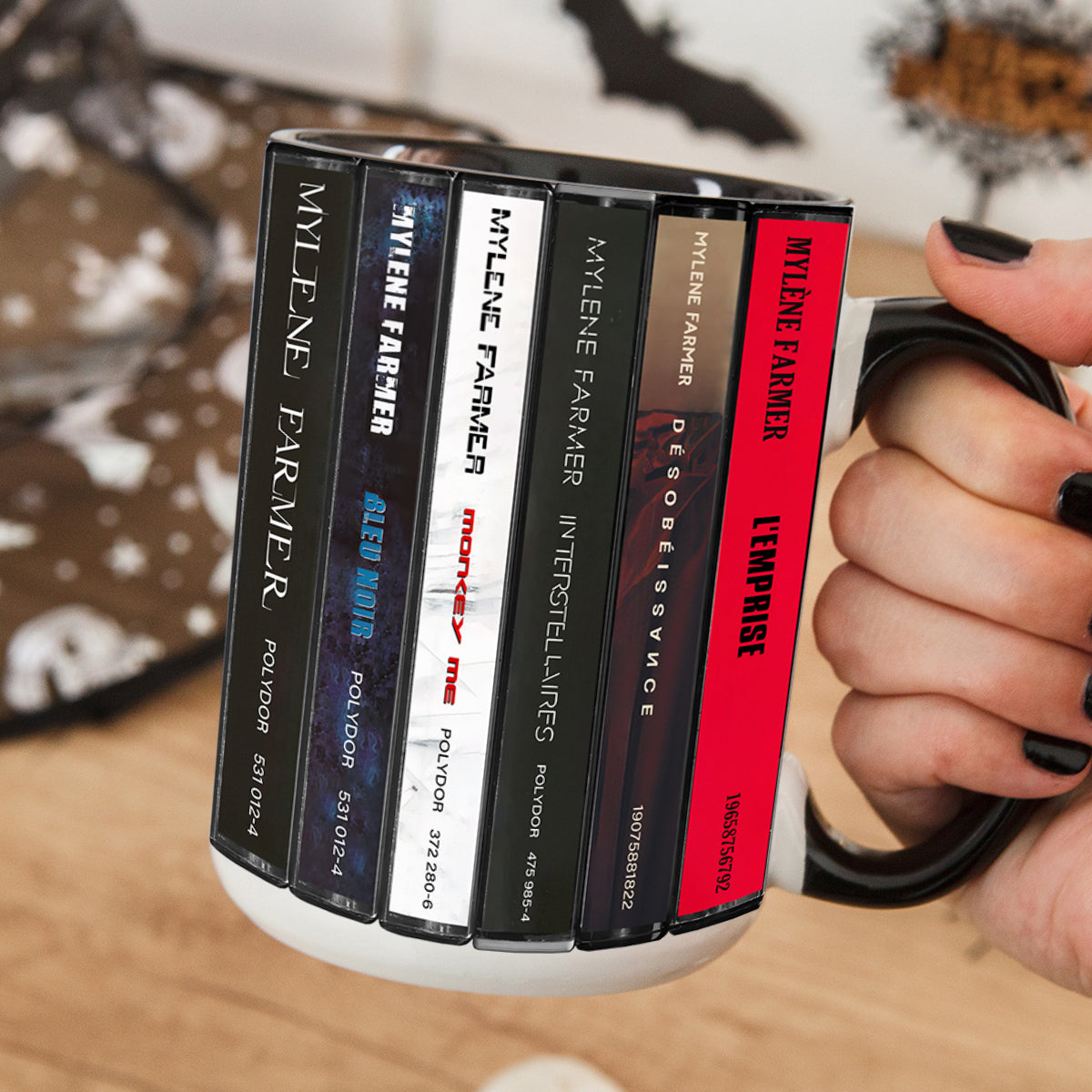 Mylene Farmer Albums Cassette Collection Retro Accent Mug