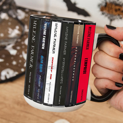 Mylene Farmer Albums Cassette Collection Retro Accent Mug