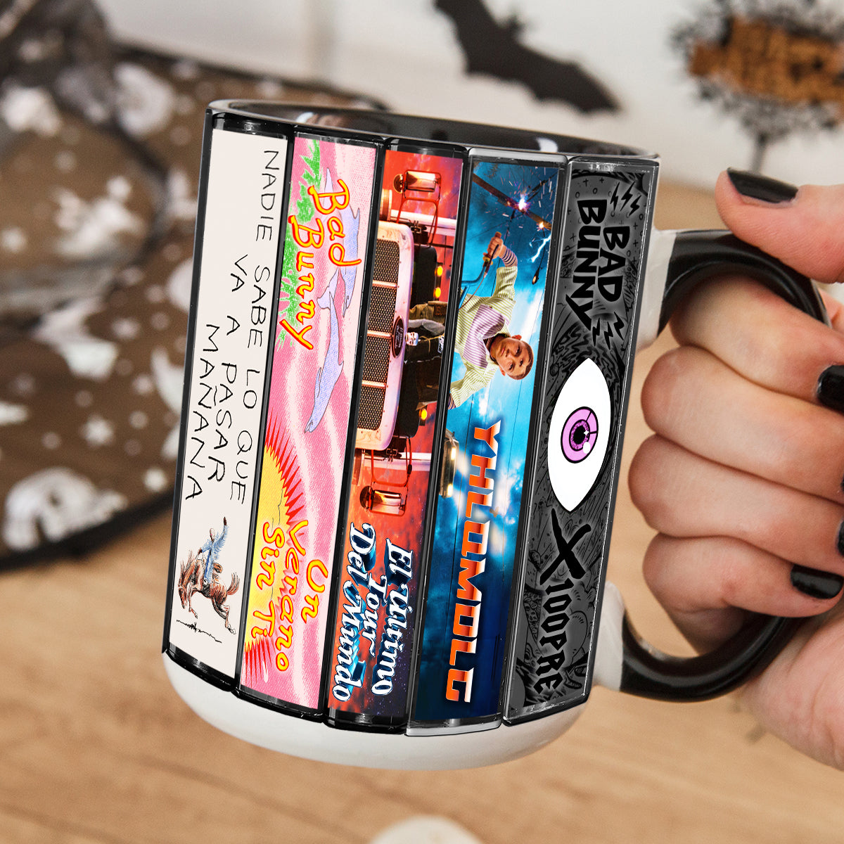 Bad Bunny Albums Cassette Collection Retro Accent Mug