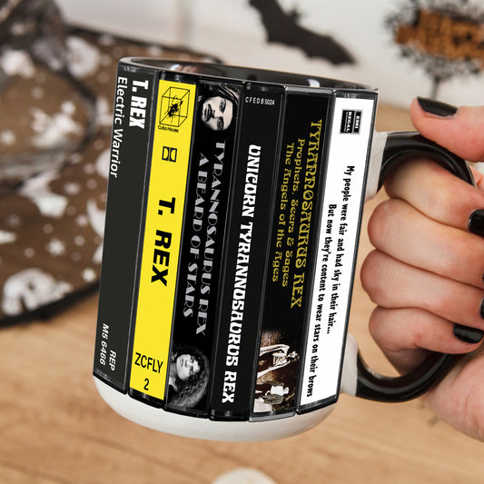 T. Rex Albums Cassette Collection Retro Accent Mug
