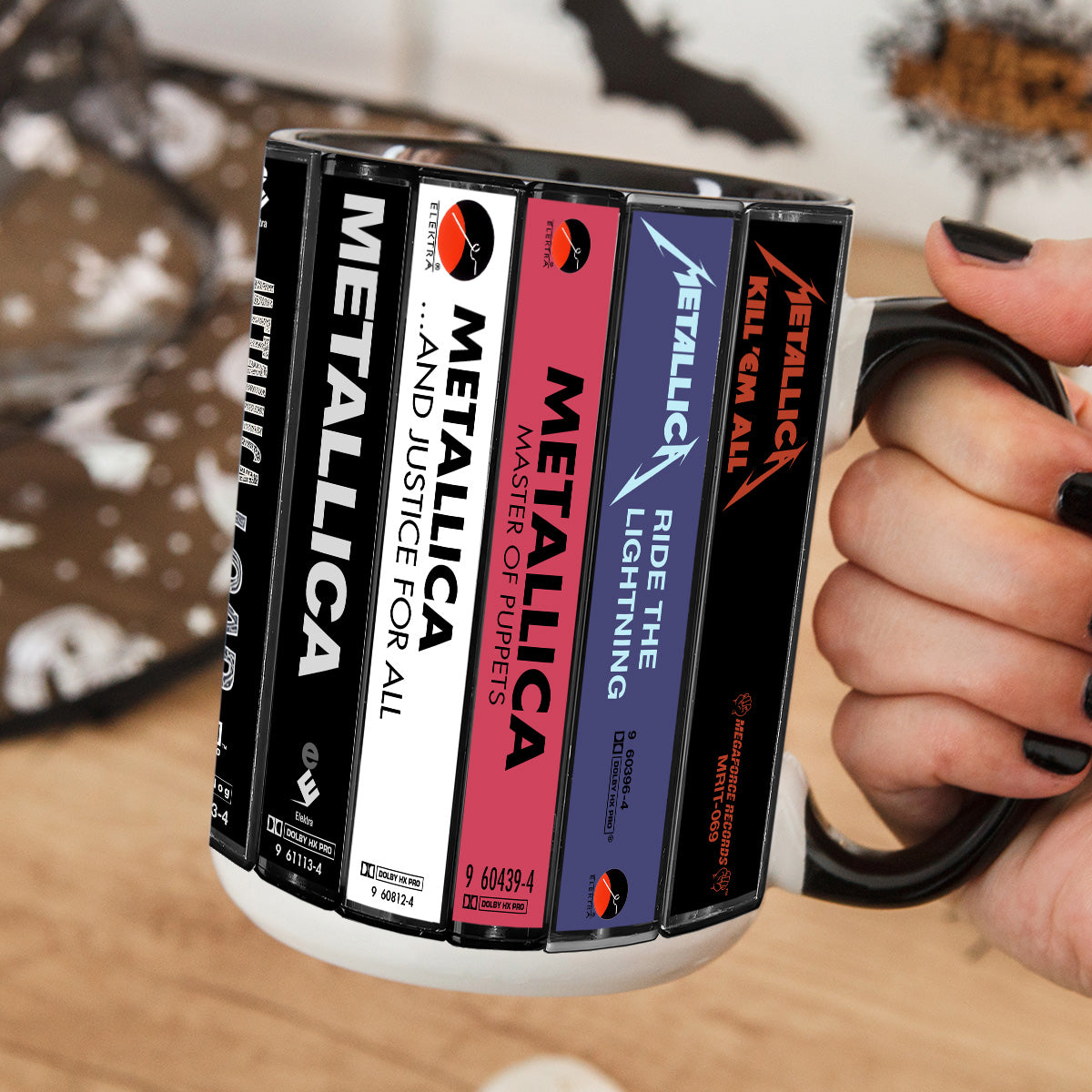 Metallica 11 Albums Cassette Collection Retro Accent Mug