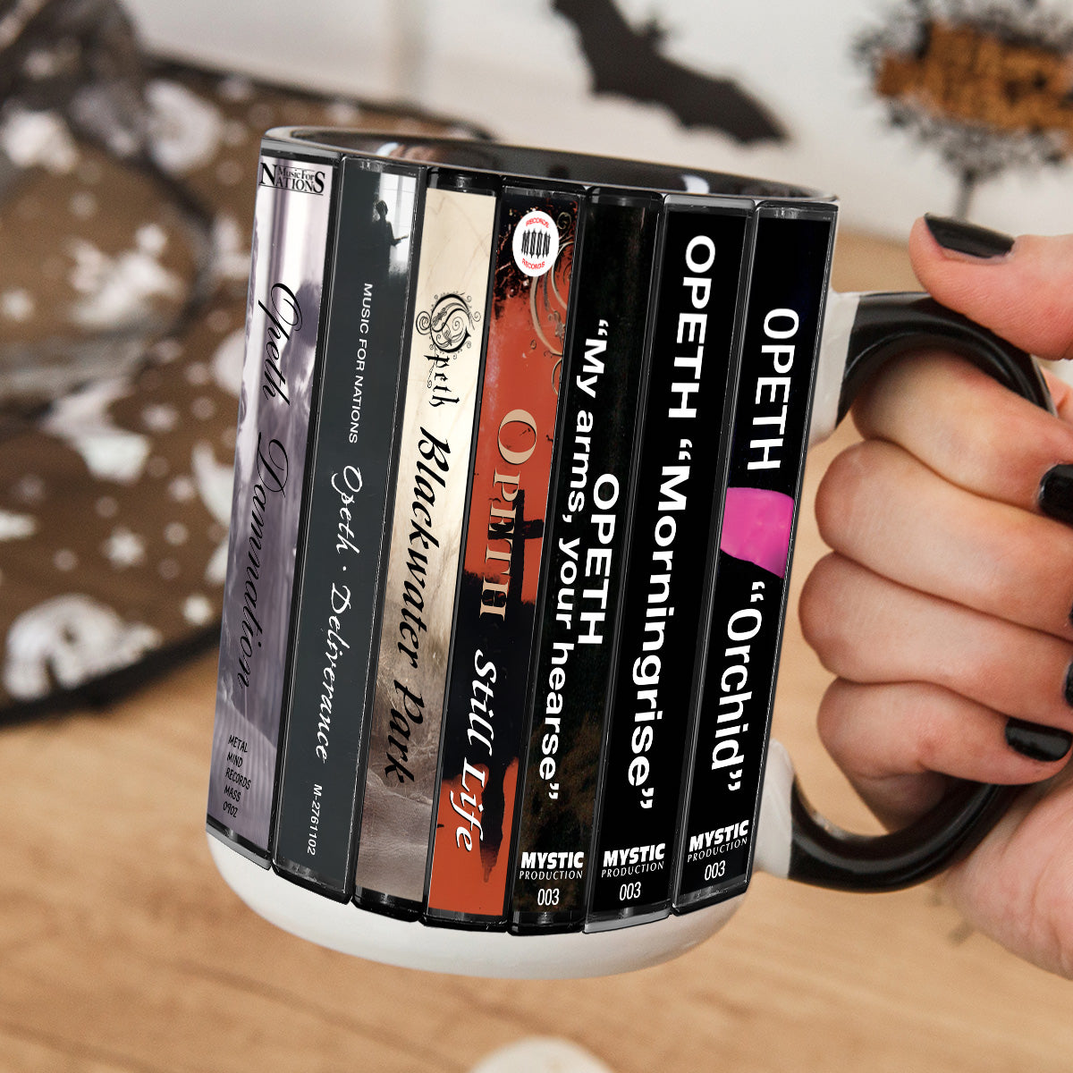 Opeth Albums Cassette Collection Retro Accent Mug