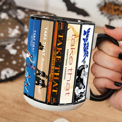 Take That Albums Cassette Collection Retro Accent Mug