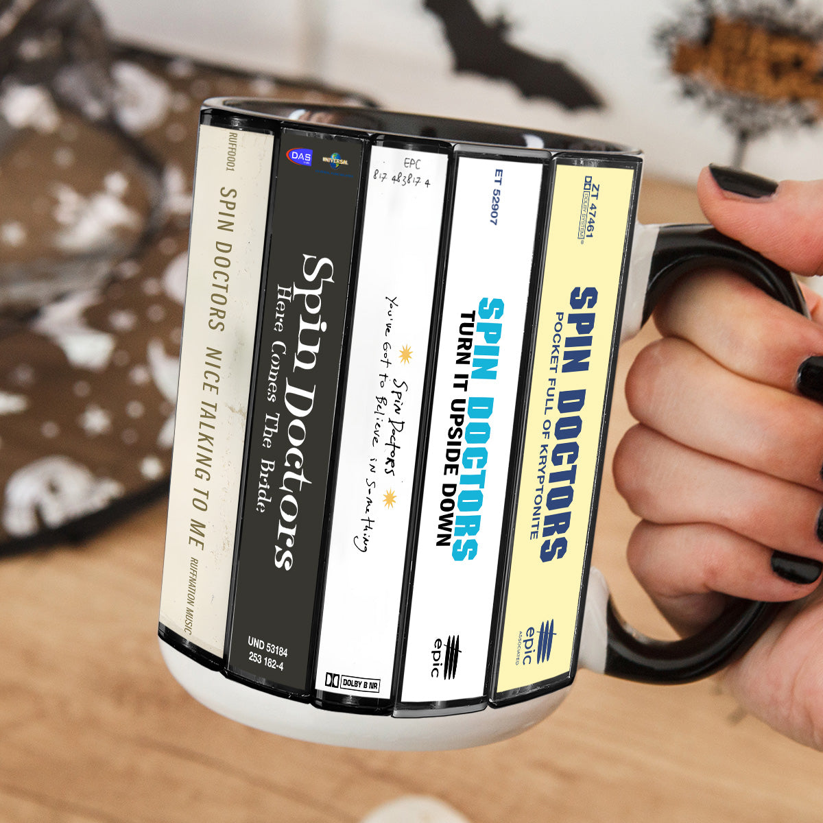 Spin Doctors Albums Cassette Collection Retro Accent Mug