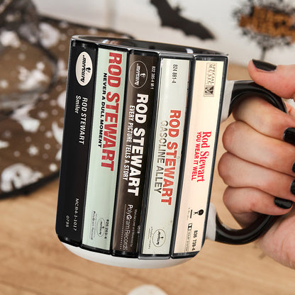 Rod Stewart Albums Cassette Retro Collection Accent Mug