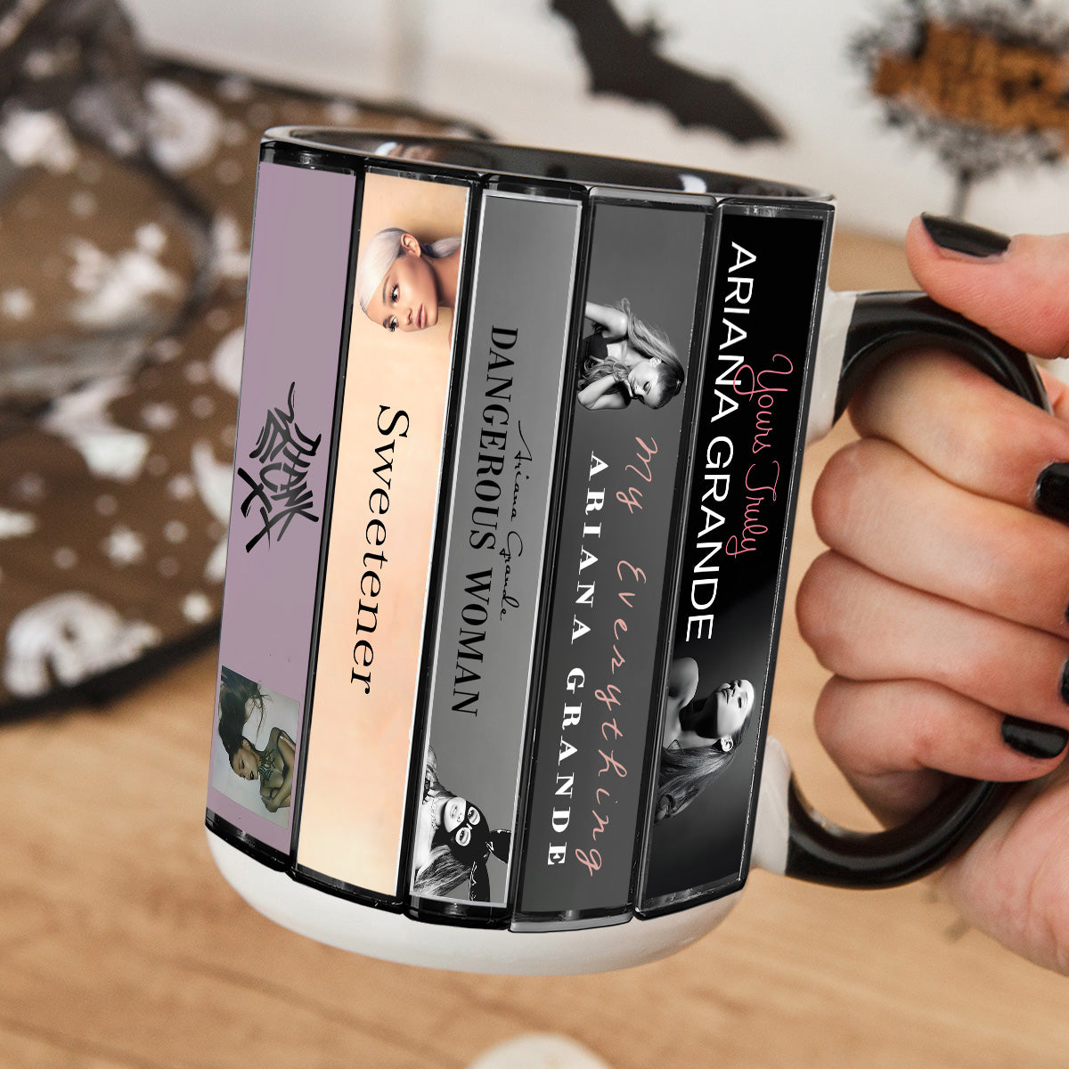 Ariana Grande Albums Covers Collection Retro Accent Mug