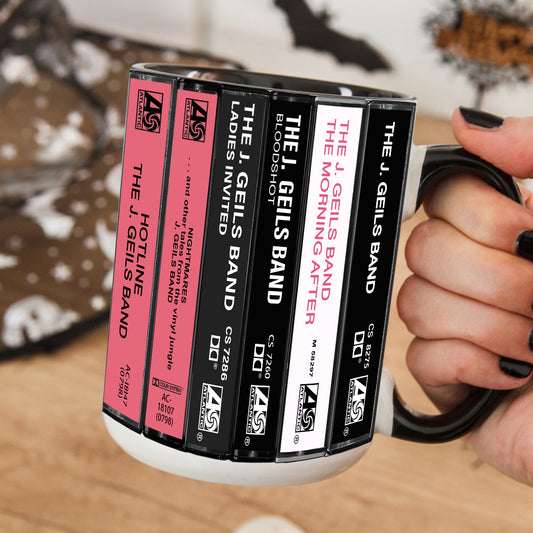 The J. Geils Band Albums Cassette Collection Retro Accent Mug