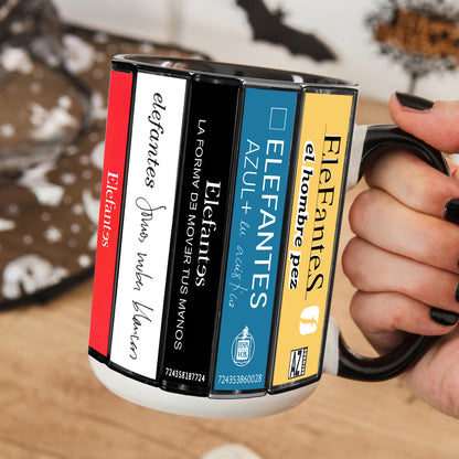 Elefantes Albums Cassette Collection Retro Accent Mug