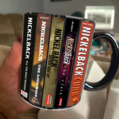 Nickleback Albums Cassette Collection Retro Accent Mug