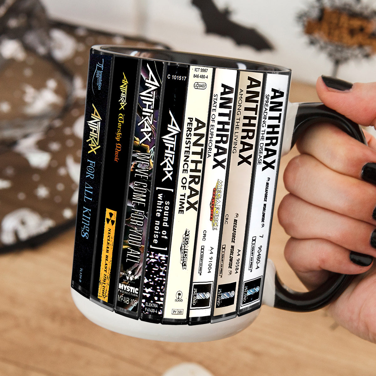 Anthrax Albums Cassette Collection Retro Accent Mug