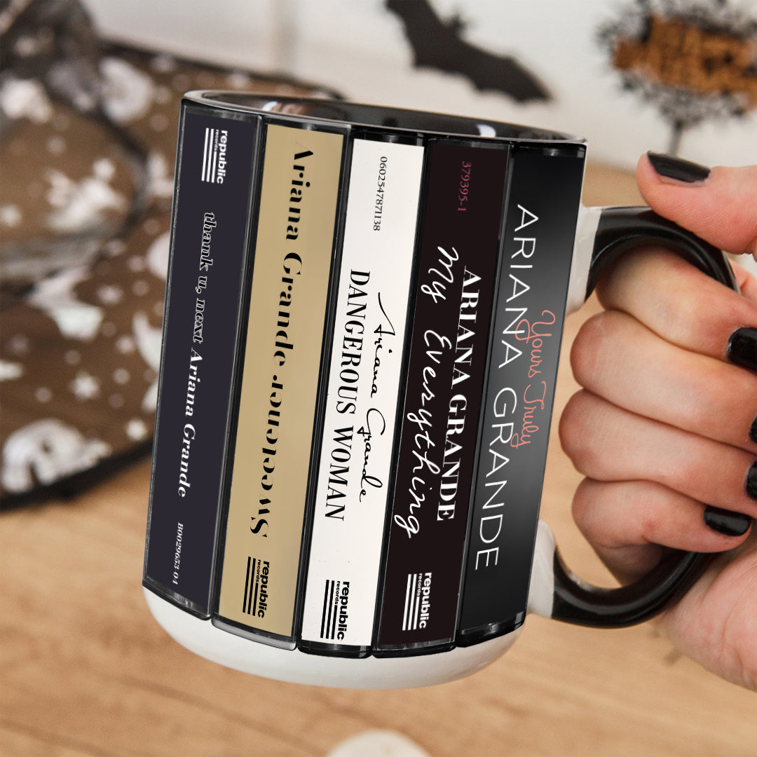 Ariana Grande Albums Cassette Collection Retro Accent Mug