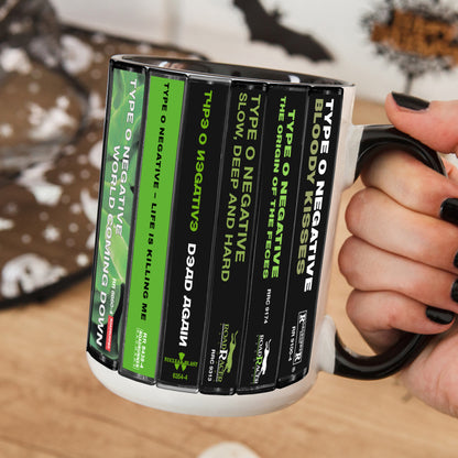Type O Negative Albums Cassette Collection Retro Accent Mug