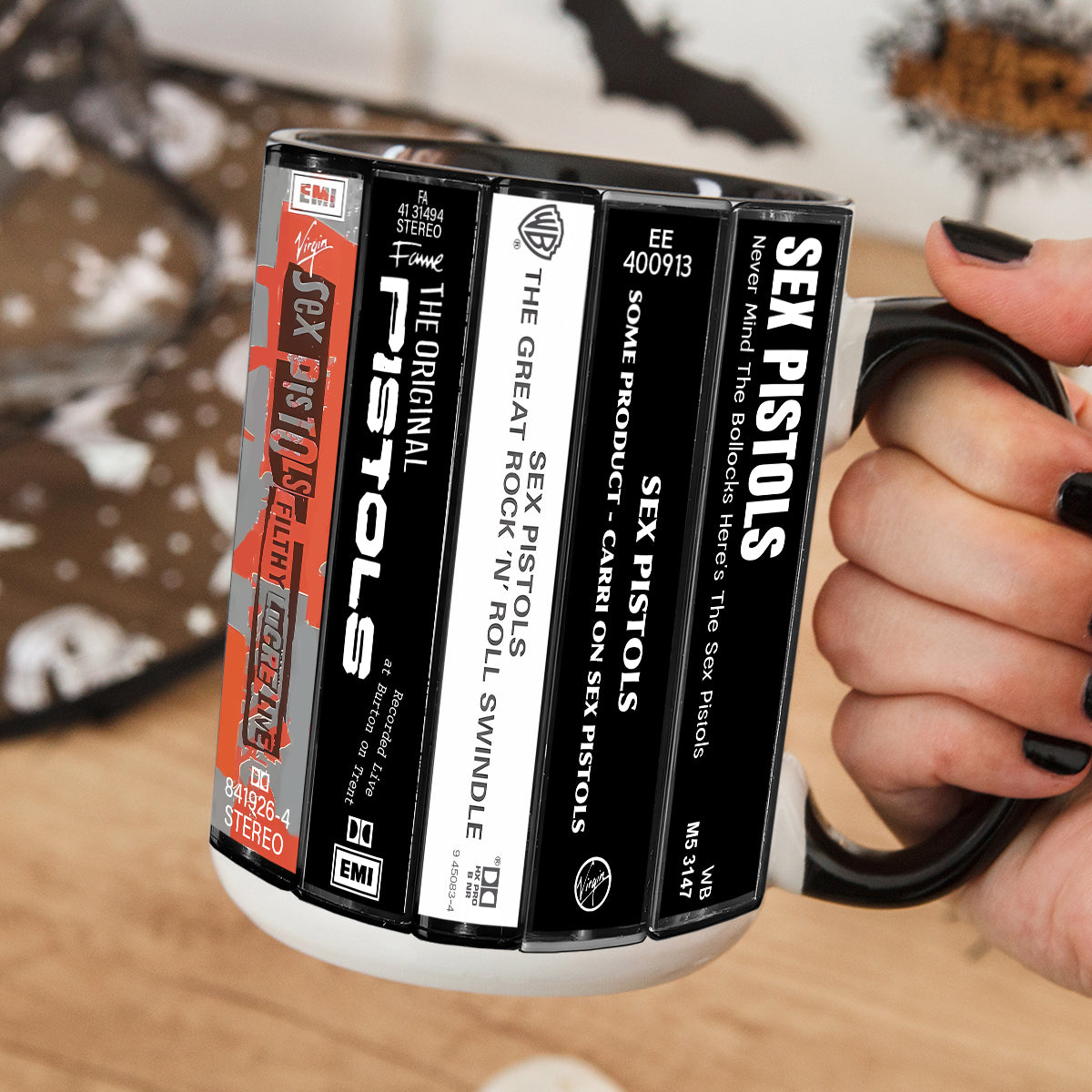 Sex Pistols Albums Cassette Collection Retro Accent Mug