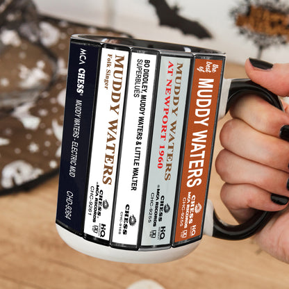 Muddy Waters Albums Cassette Collection Retro Accent Mug